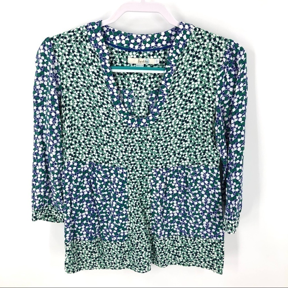 Boden Top Womens 4 Polka Dot Fairy Whimsy Colorful Artsy Patchwork Classic